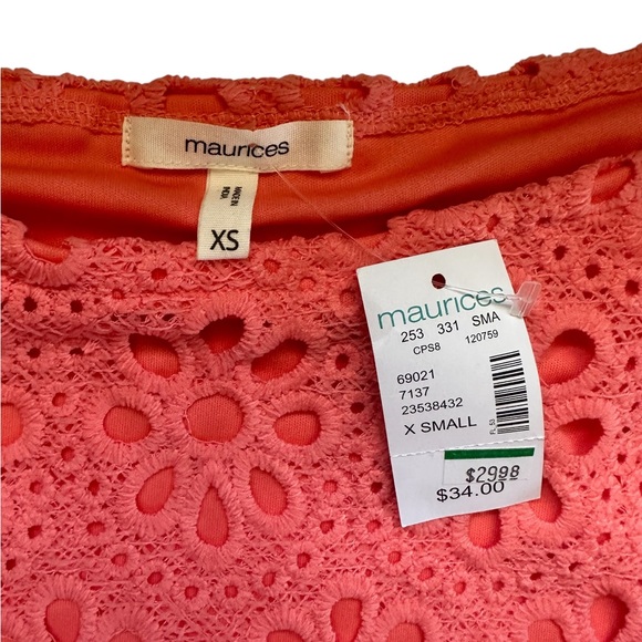 Maurices XS drop sleeve top. Easter Spring Summer blouse - Picture 2 of 7